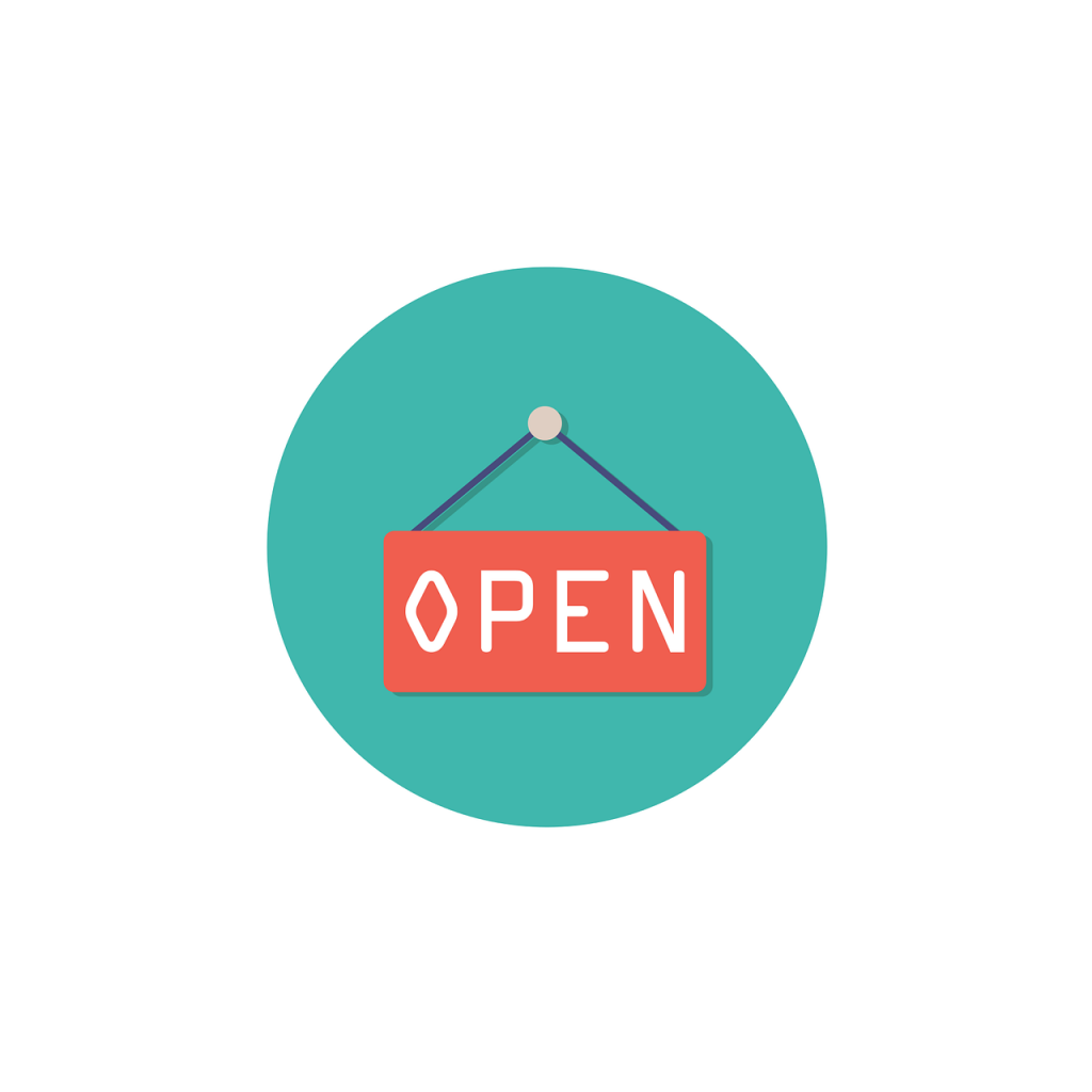 open, icon, sign